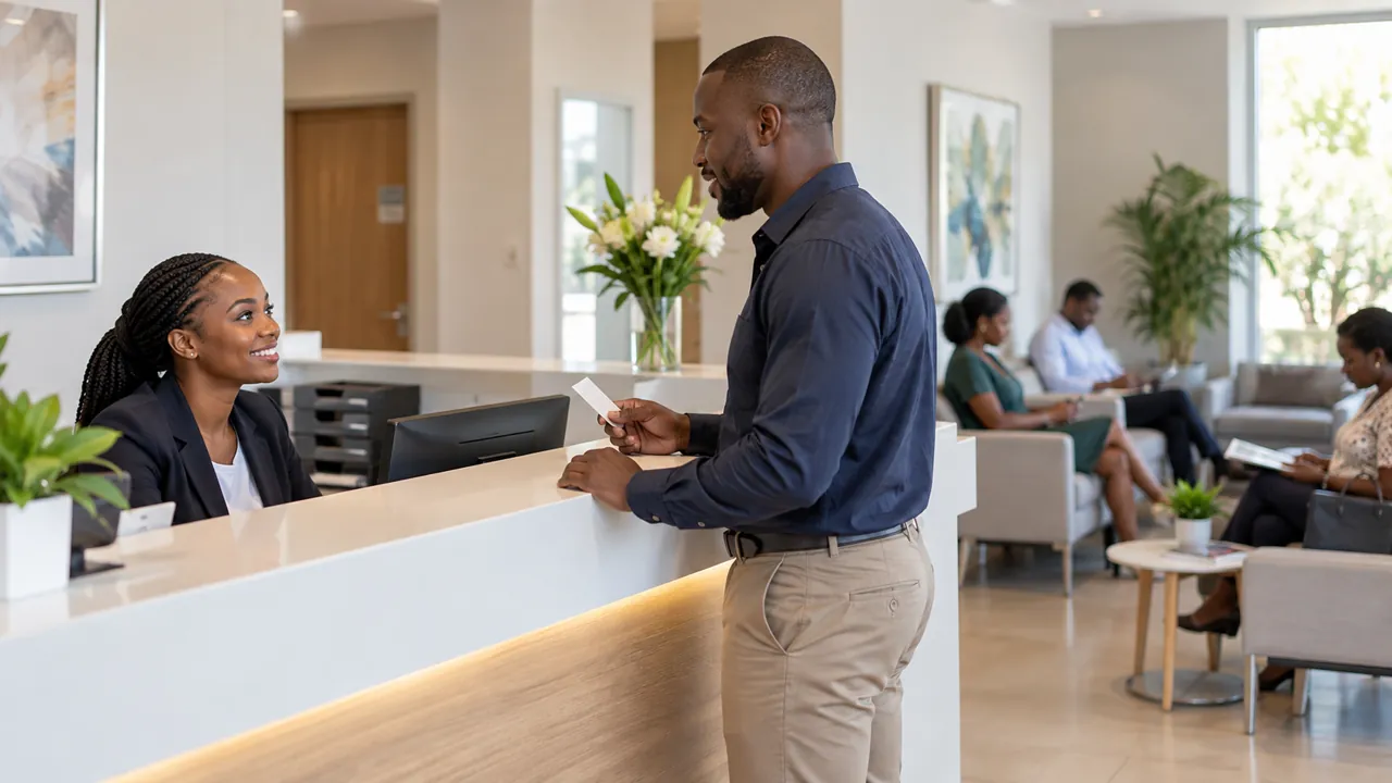 Patient-experience mystery shopper assessing clinic reception in Nairobi