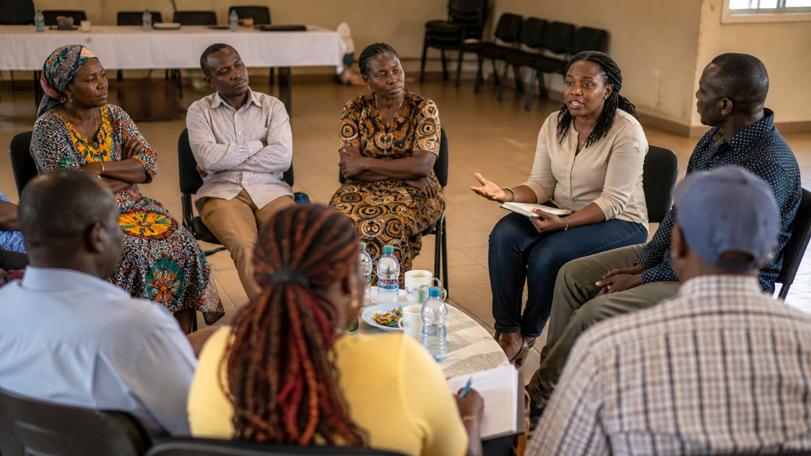 Facilitator leading a professional focus group discussion