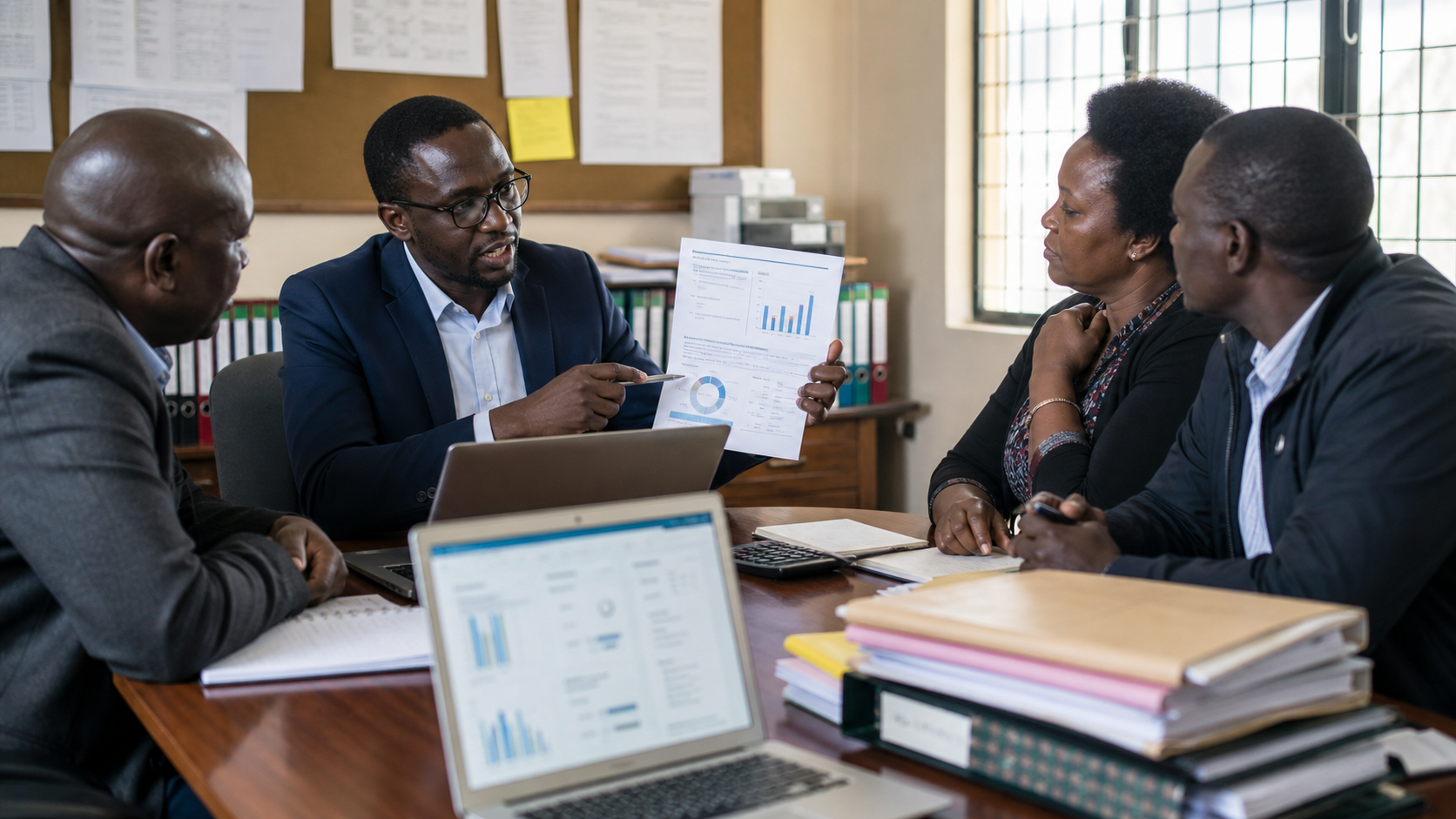 SACCO team reviewing financial and operational intelligence